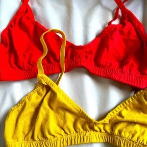 Pansy Red and Sunflower Bras NWOT